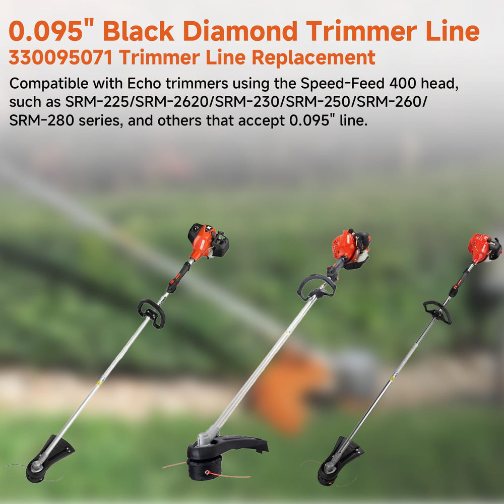 GlowGeek trimmer line in use on grass showing cleaner cuts and reduced vibration
