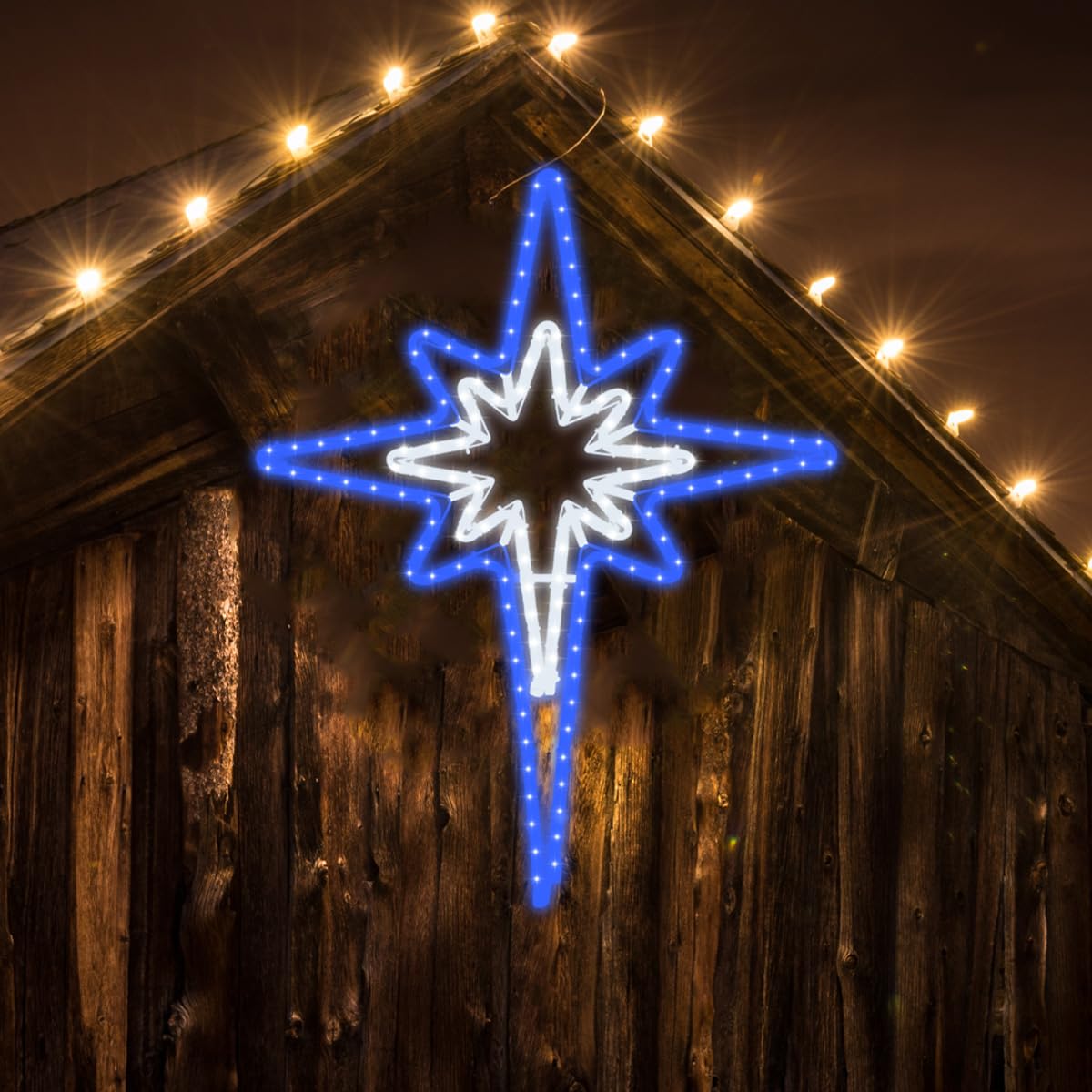 GLOWNOVA front view of Bethlehem star showing full shape and bright glow benefit