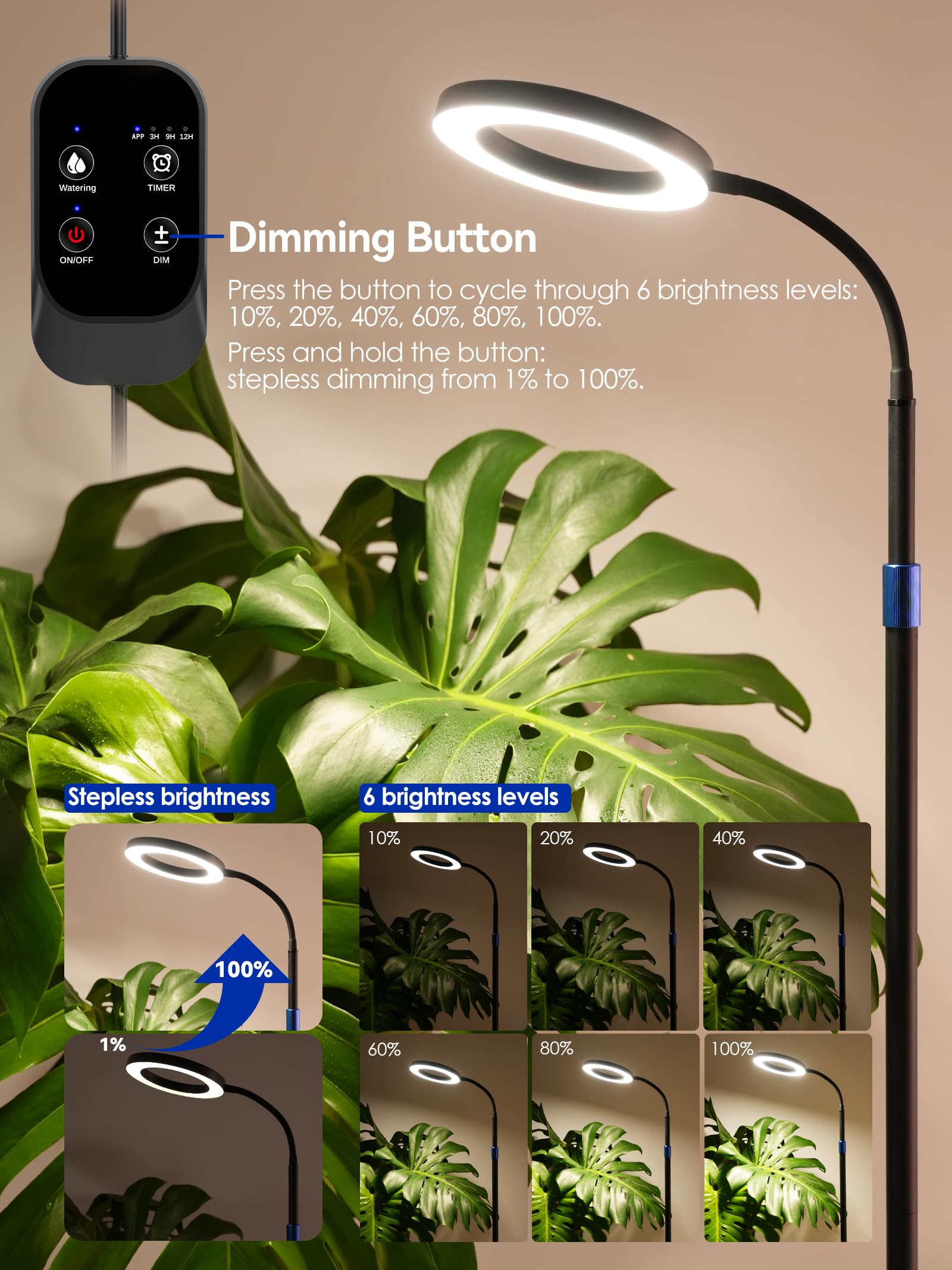 GLOWRIUM smartphone app schedule screen showing timer setup and convenience