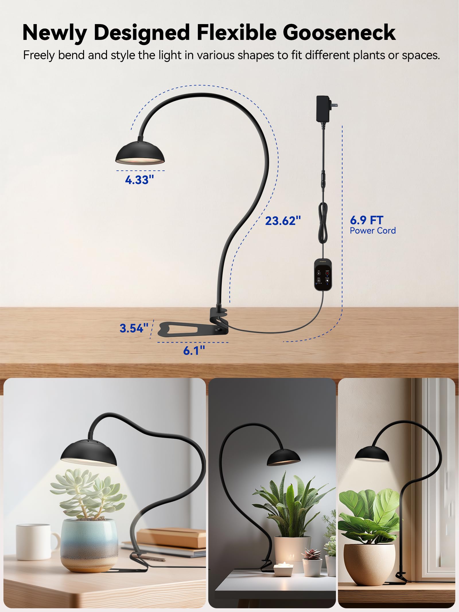 GLOWRIUM base with inline controls and stable footprint for desk or shelf placement