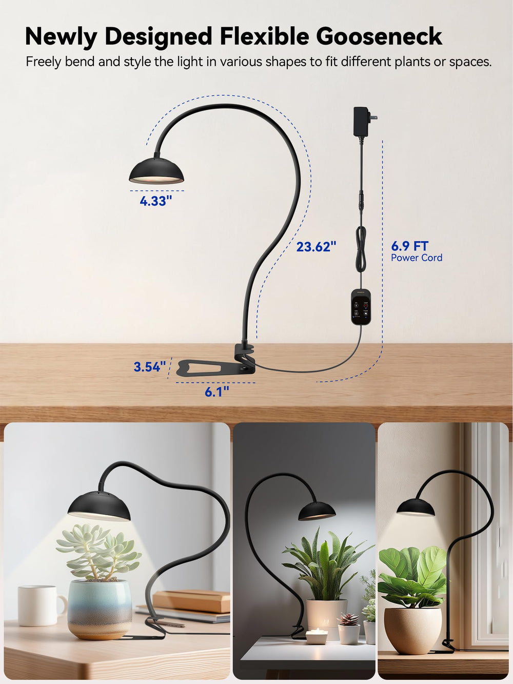 GLOWRIUM base with inline controls and stable footprint for desk or shelf placement