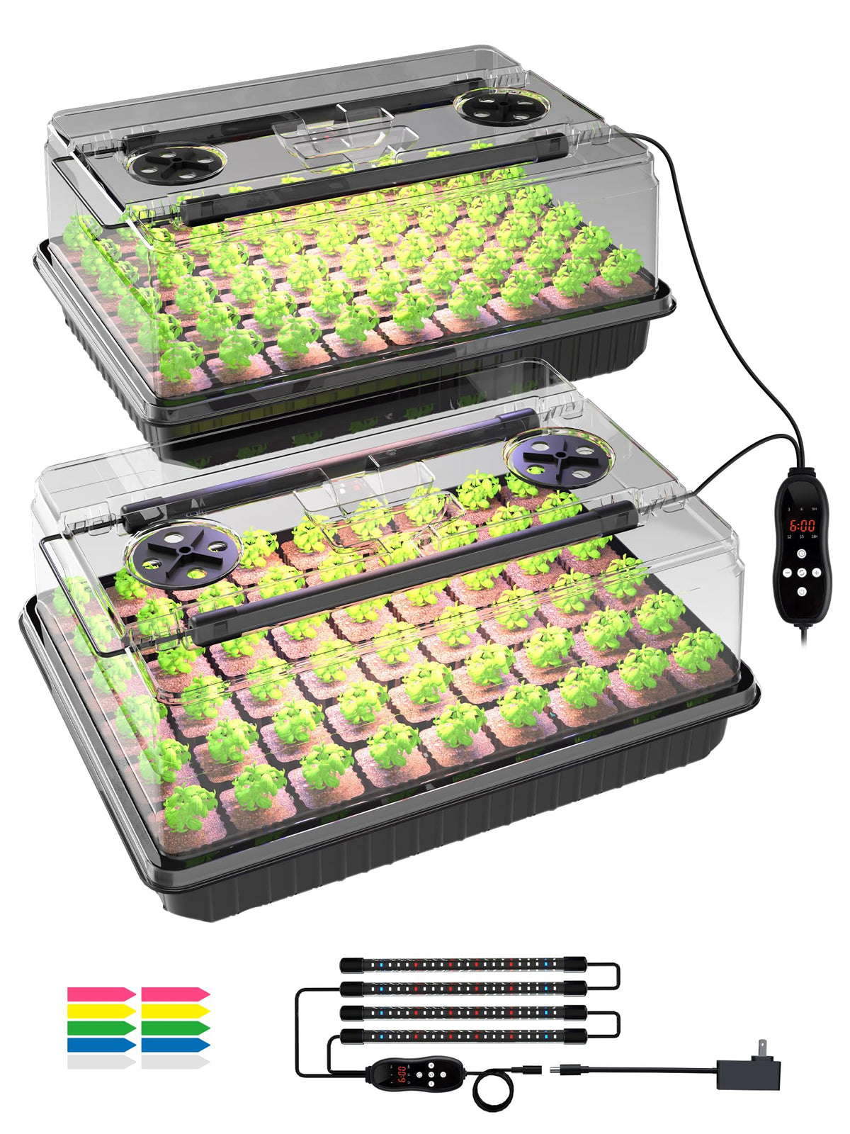 GLOWRIUM front view of complete tray showing LEDs and dome for easy setup