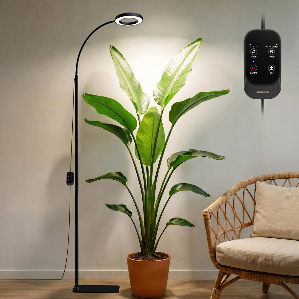 GLOWRIUM front view with stand showing sleek profile and stable base benefit