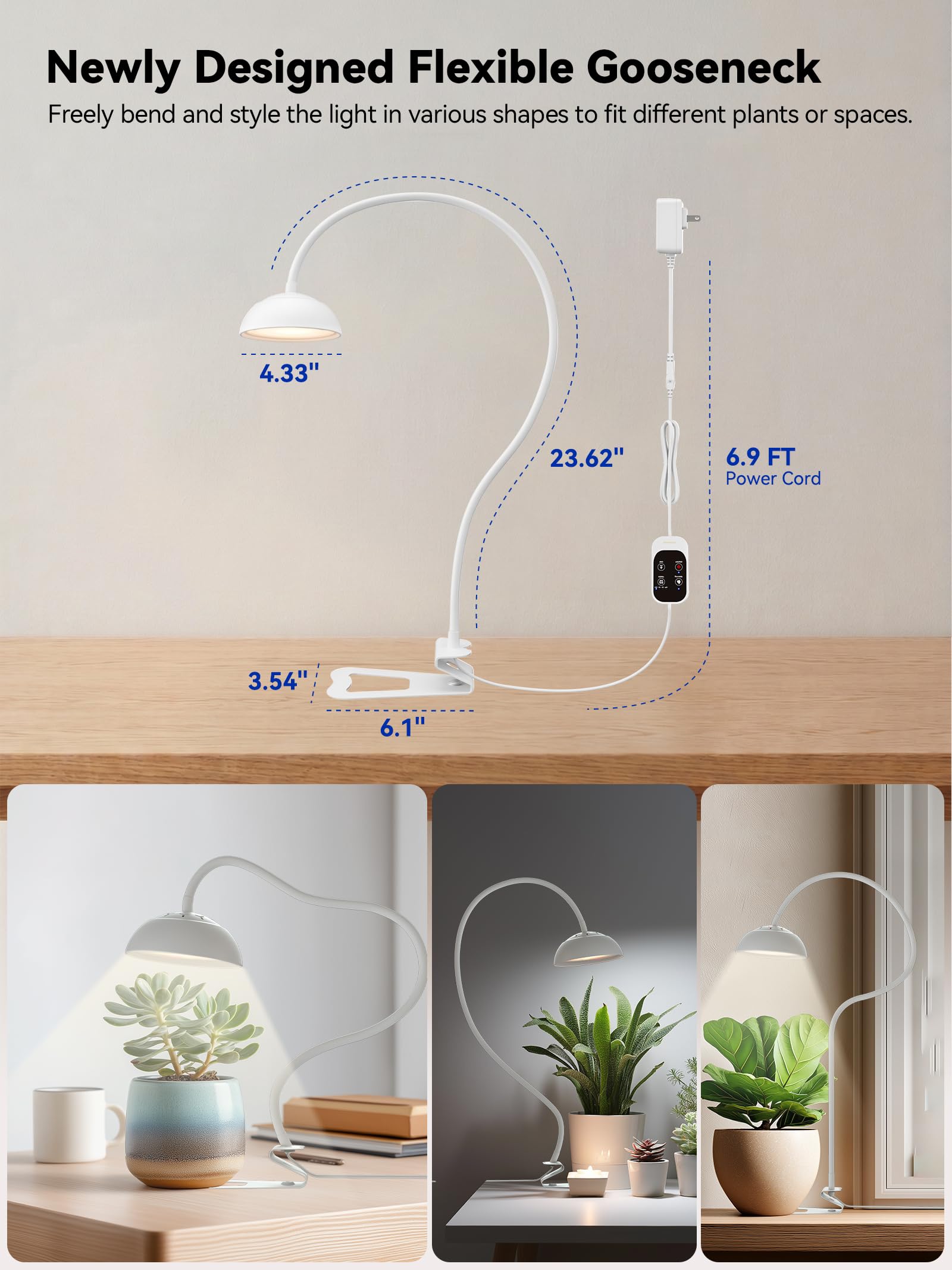 GLOWRIUM height comparison showing adjustable range for seedlings to mature plants