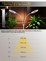 GLOWRIUM extended pole to 79 inches demonstrating tall plant accommodation benefit
