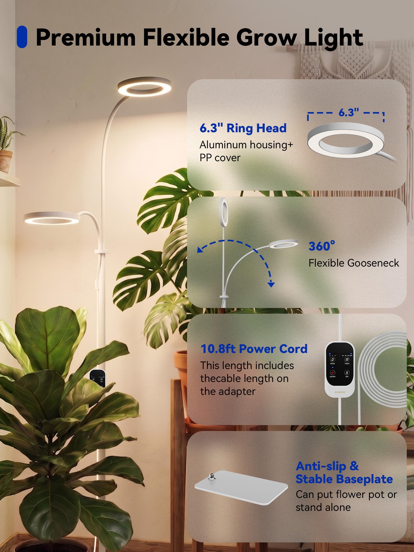 GLOWRIUM in living room setting blending décor and plant health benefits