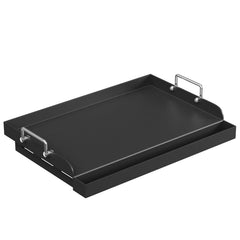 GLOWYE front view flat top griddle showing full cooking surface and benefit even heating