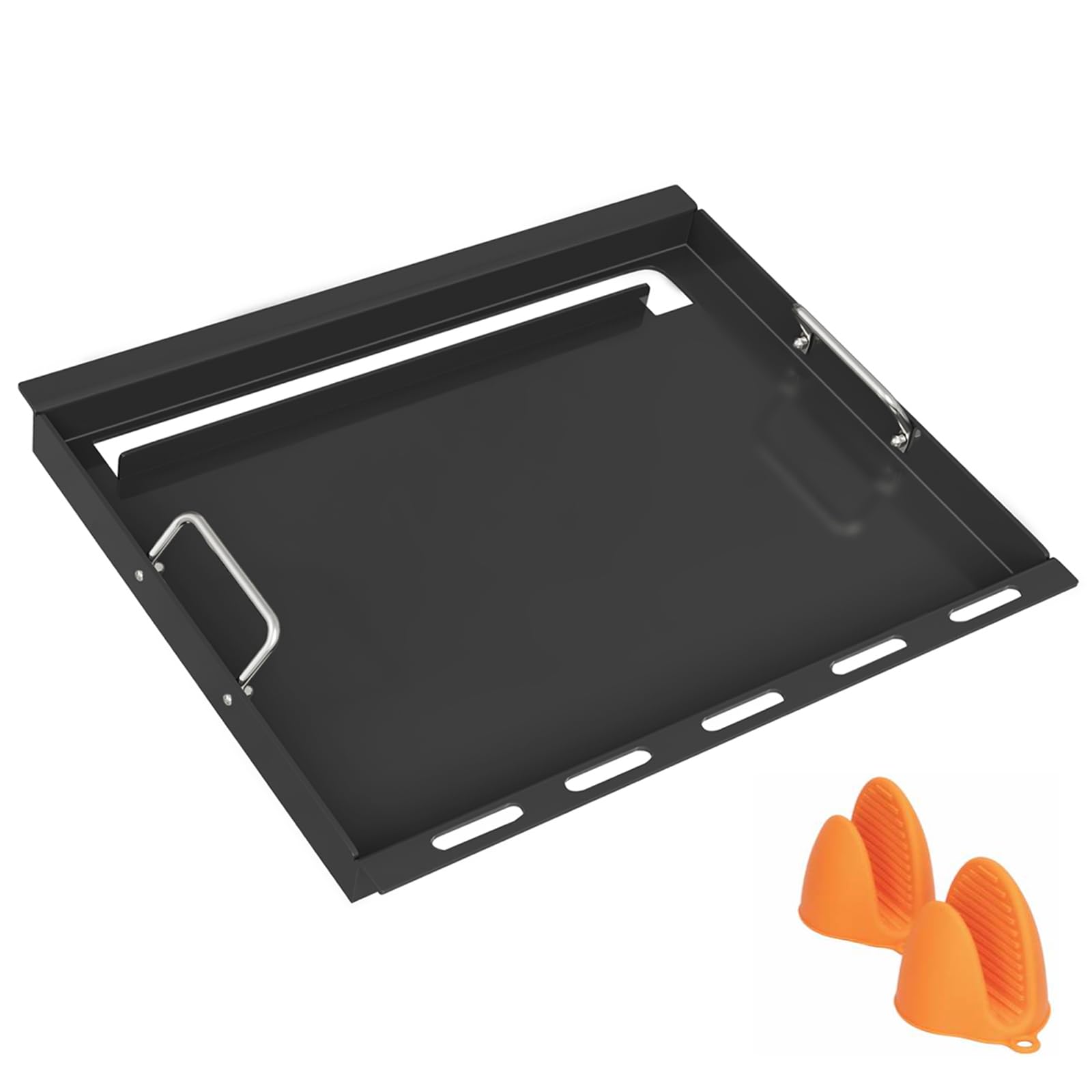 GLOWYE front view griddle insert showing full cooking surface and fit