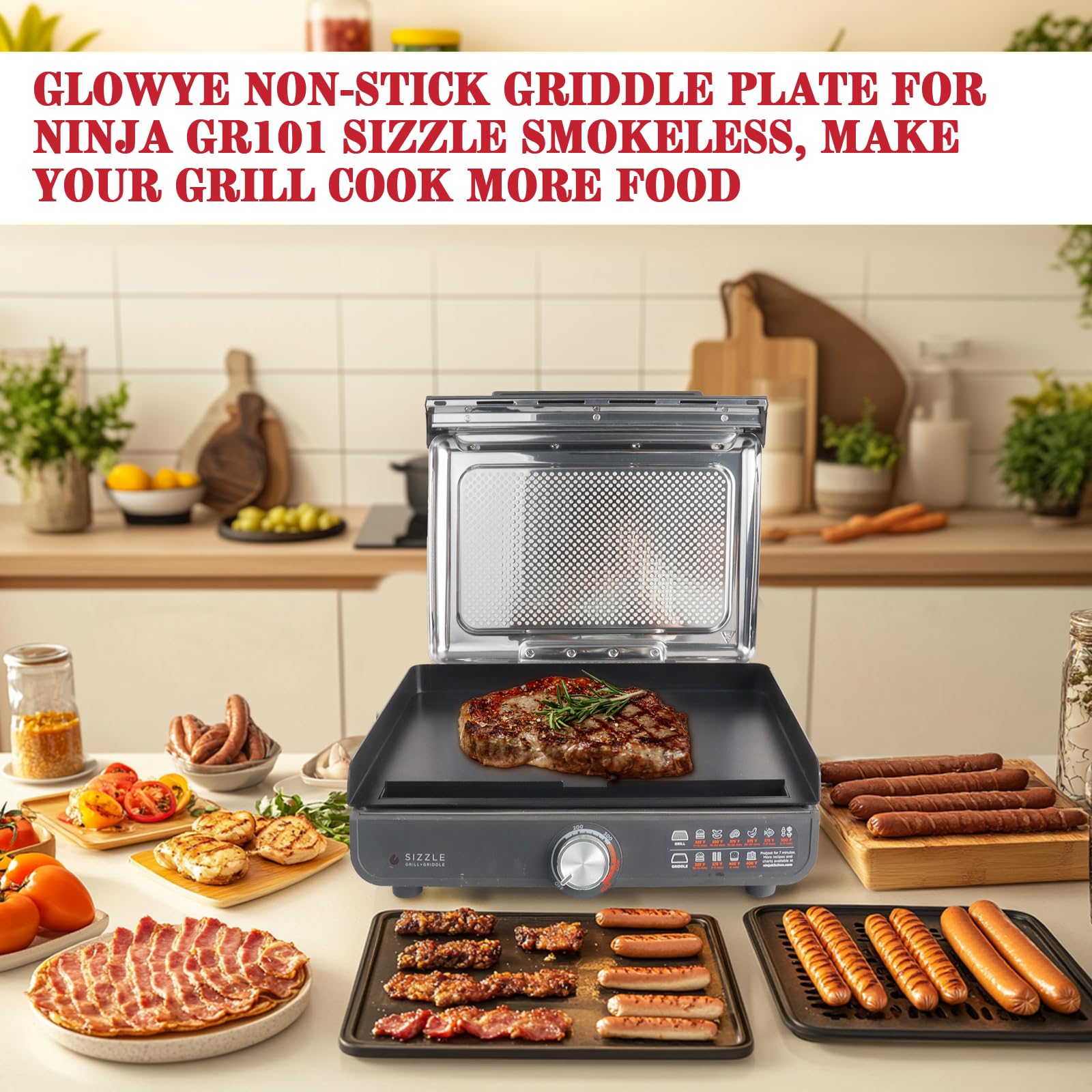GLOWYE grease channel and drip trap detail to control oil and keep grill cleaner