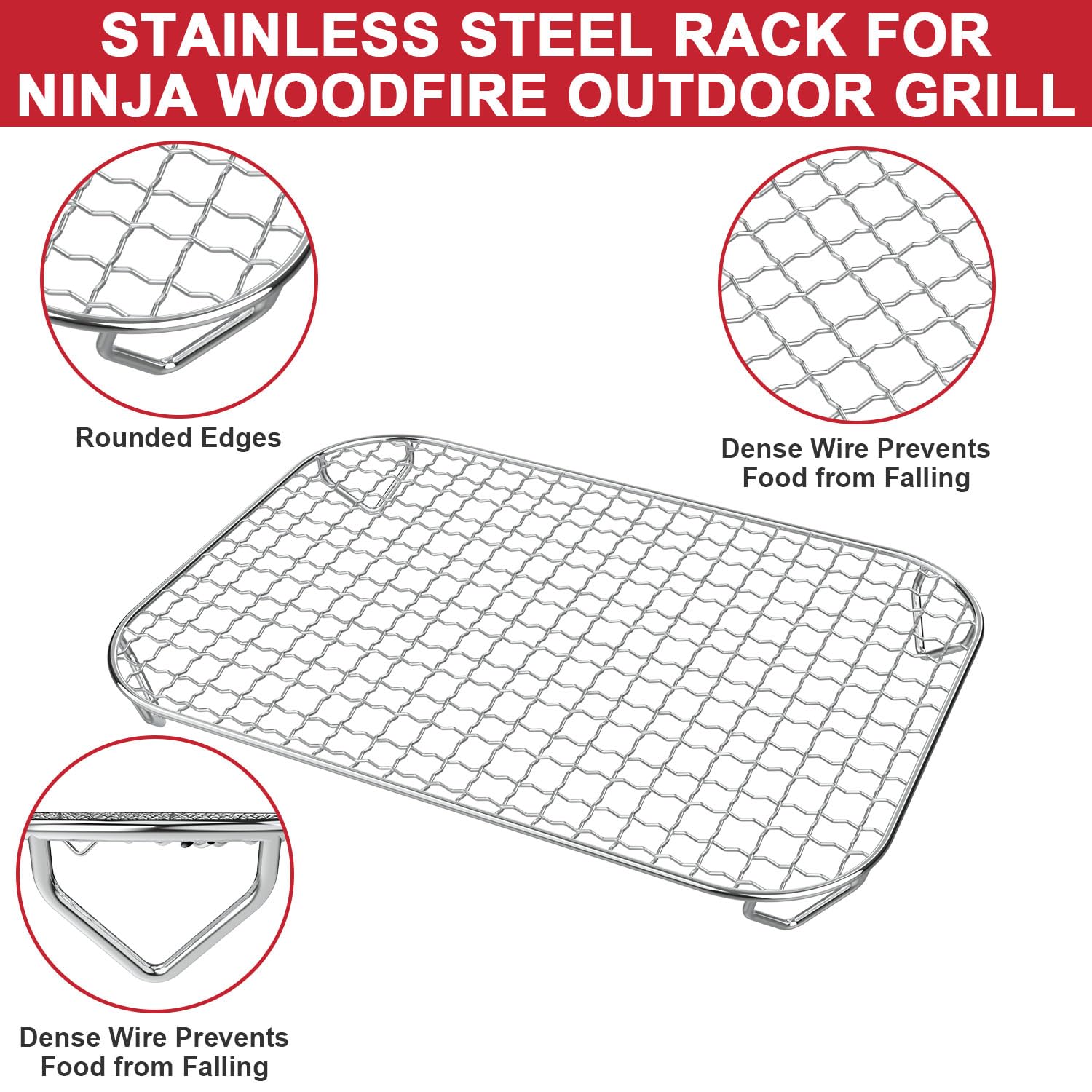 GLOWYE griddle installed in a Ninja Woodfire grill demonstrating secure fit and even heat