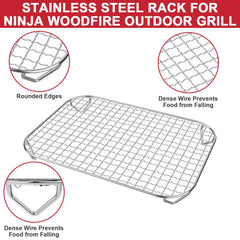GLOWYE griddle installed in a Ninja Woodfire grill demonstrating secure fit and even heat