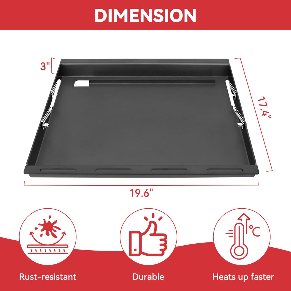 GLOWYE side view showing high sidewalls and grease tray for cleaner cooking