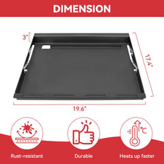 GLOWYE side view showing high sidewalls and grease tray for cleaner cooking