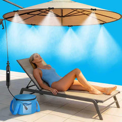GMAULEE front view showing full assembled portable misting system for quick cooling