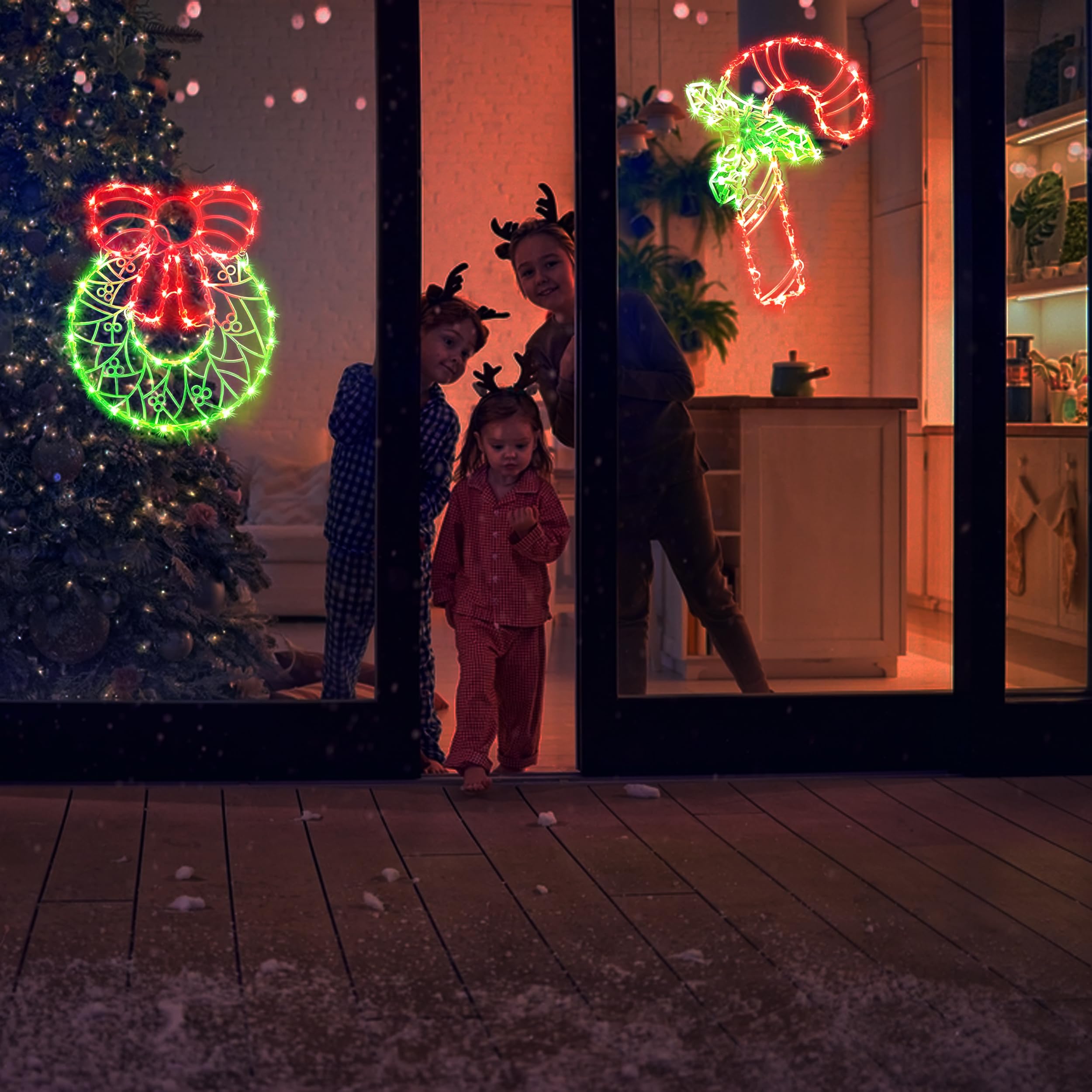 GMFINE window-mounted silhouettes at night enhancing exterior curbside visibility