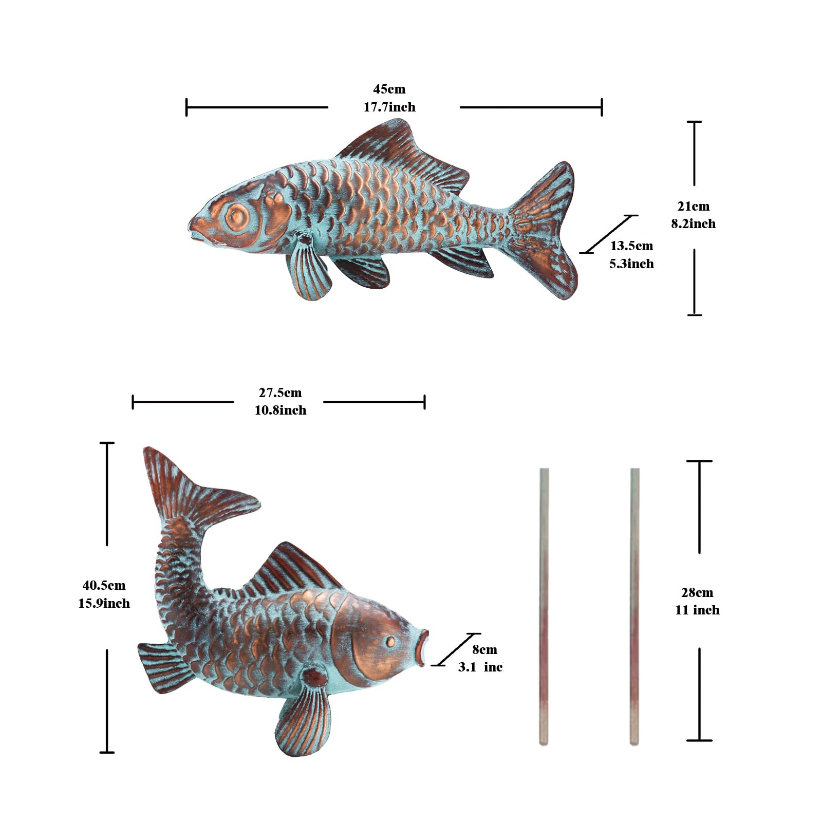 G/N koi styled indoors on console offering timeless indoor-outdoor decor