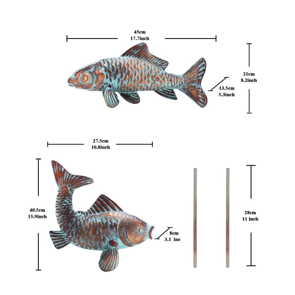 G/N koi styled indoors on console offering timeless indoor-outdoor decor