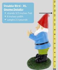 Gnometastic side profile placed in lawn highlighting visibility and personality
