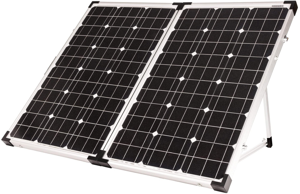 Go Power folding solar panel front view showing portability and quick setup benefit