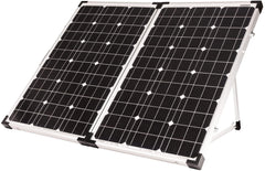 Go Power folding solar panel front view showing portability and quick setup benefit