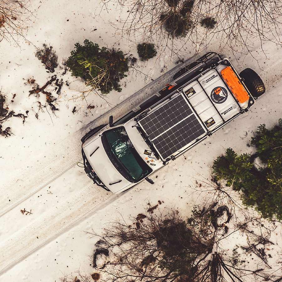 Go Power panel installed on RV roof illustrating increased charging capacity on the road