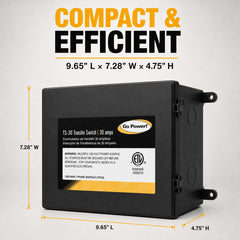 Go Power TS-30 close-up on switch mechanism demonstrating sturdy construction and reliable protection