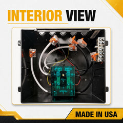 Go Power TS-30 mounted in RV service bay illustrating compact fit and neat wiring organization