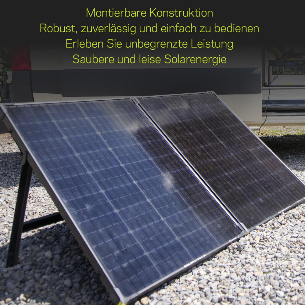 Goal Zero briefcase connected to Yeti station showing reliable solar charging benefit