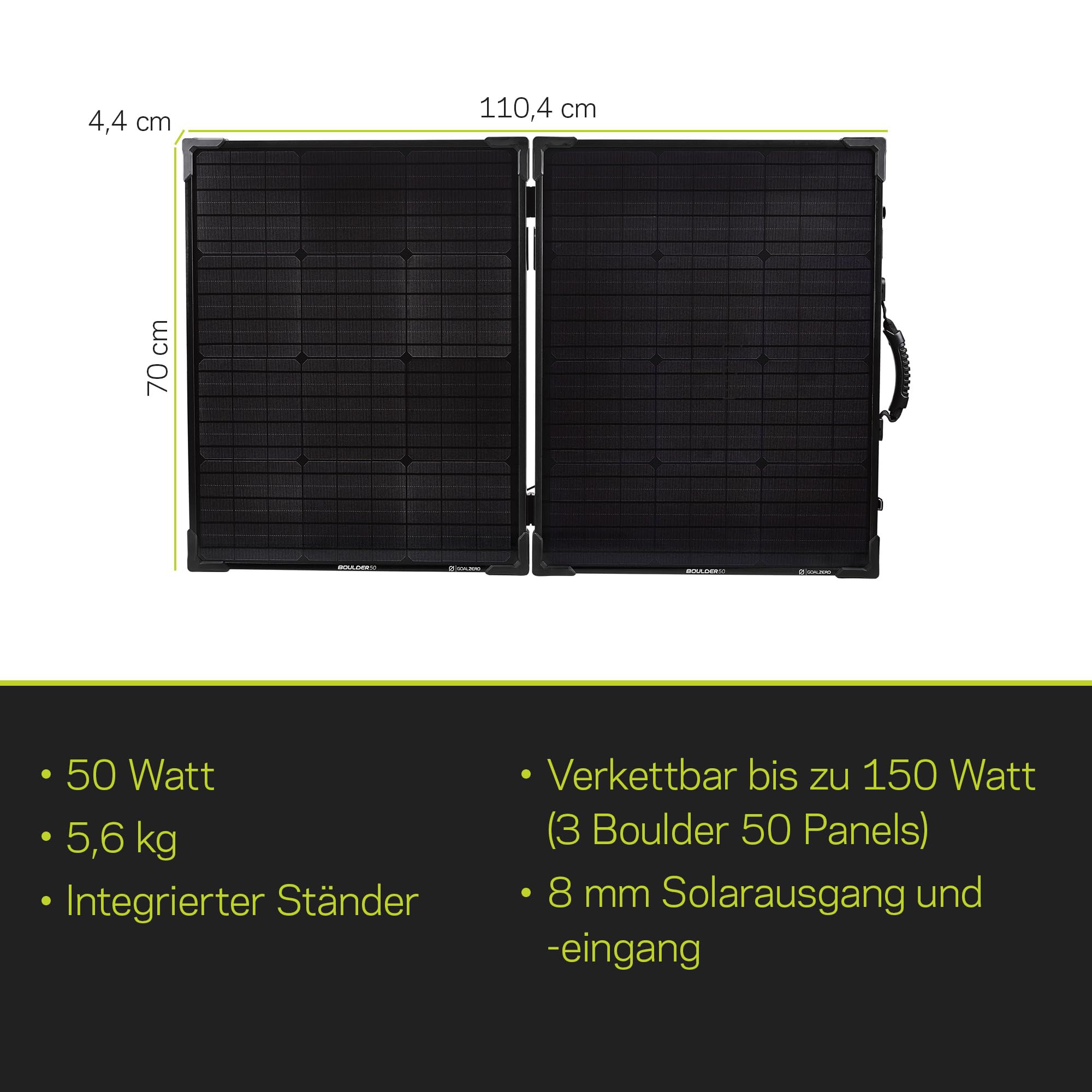 Goal Zero panel close-up of monocrystalline cells highlighting high efficiency benefit