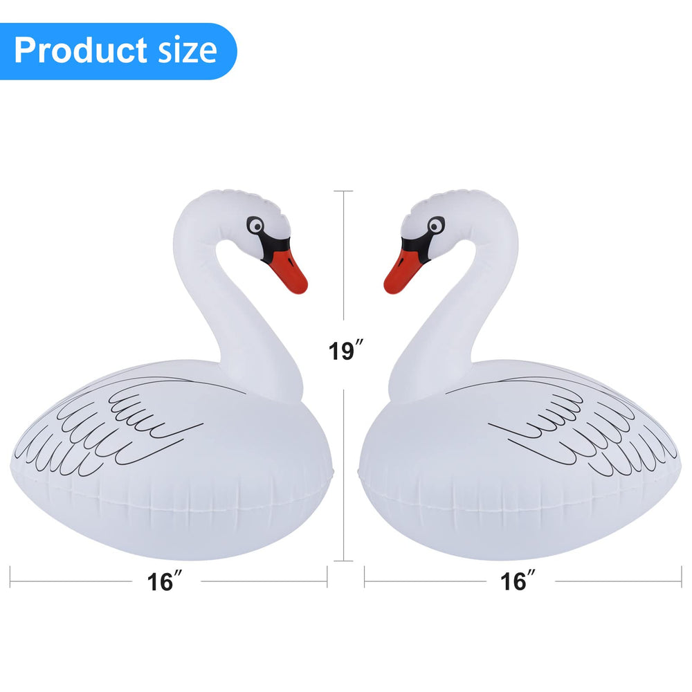 Goallim swan on patio table with lights showing event-ready decorative effect