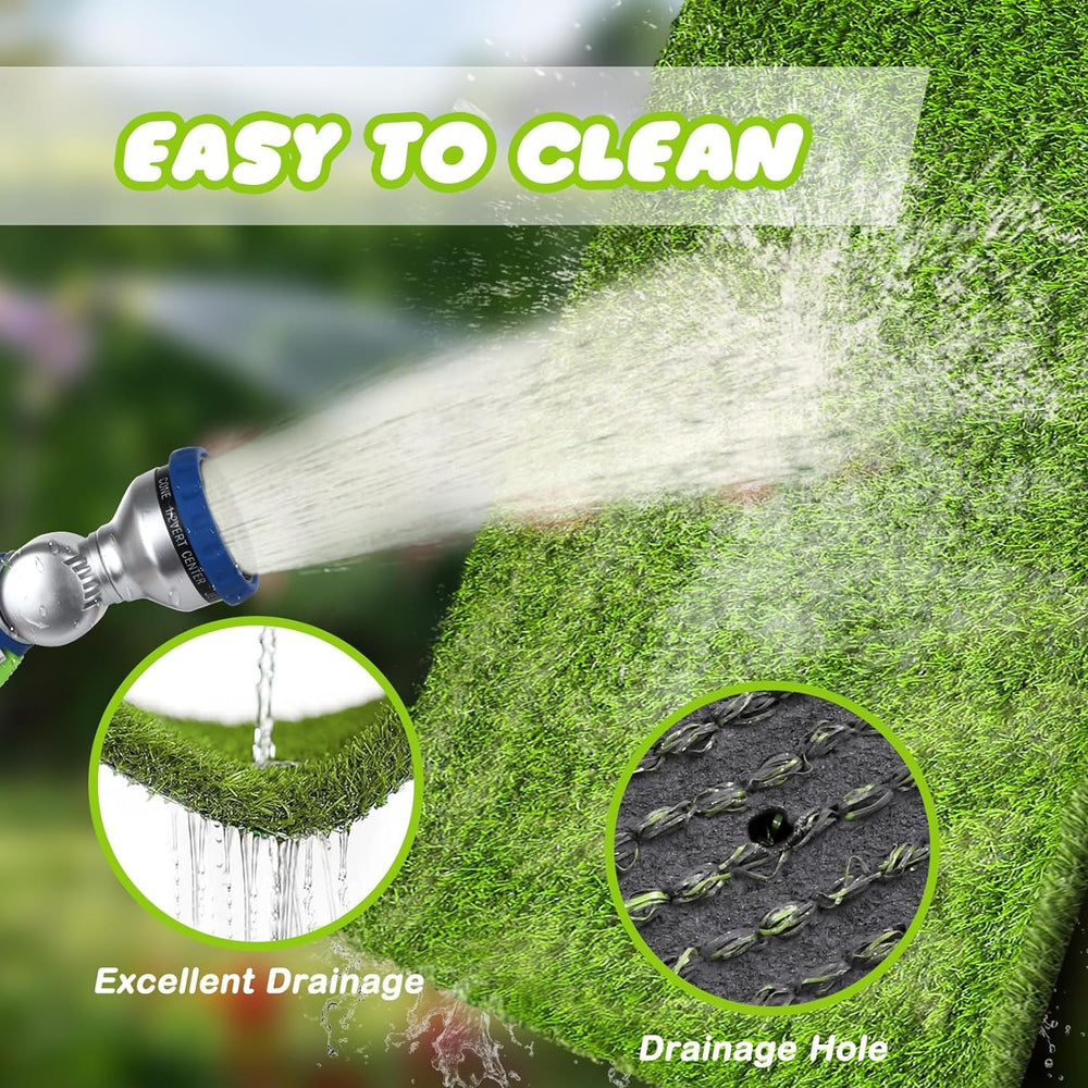 Goasis Lawn drain holes closeup illustrating quick drainage and easier cleanup