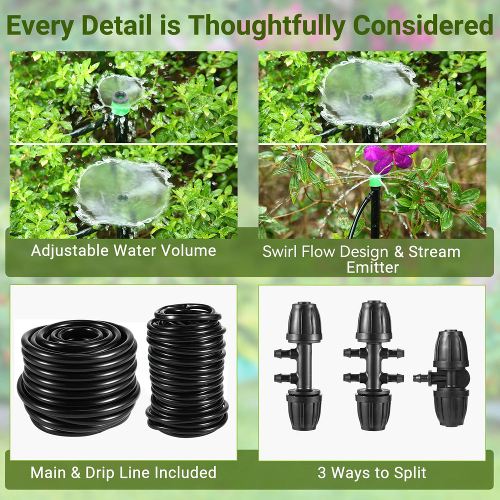 Gobelief dual-pressure emitter detail enabling adjustable seedling and root watering