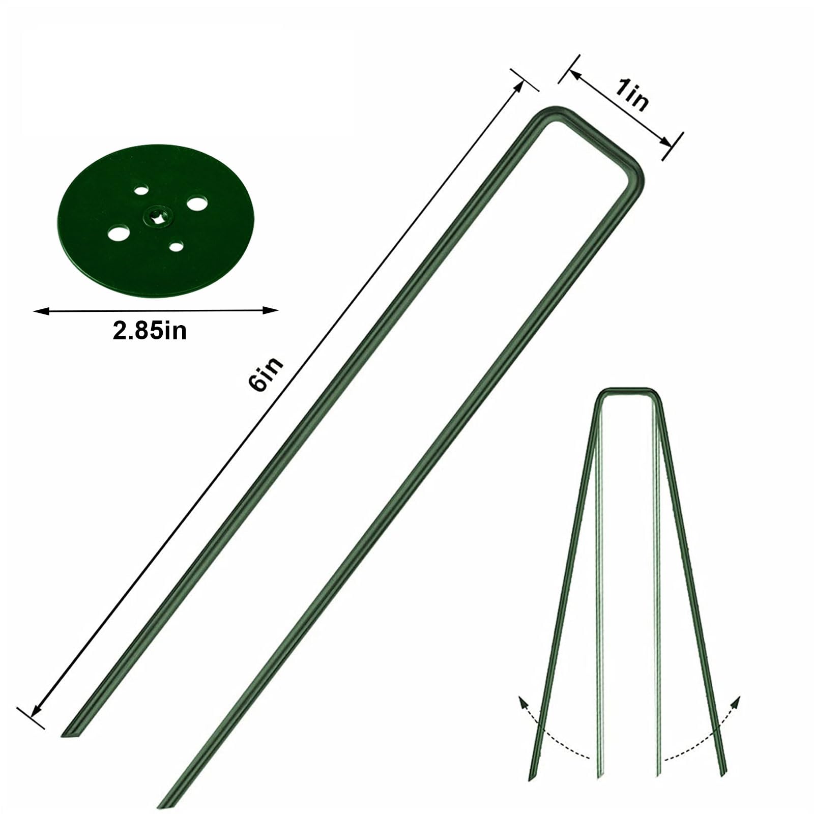 Goboloto close‑up of angled staple tip showing sharp cut for easier soil penetration