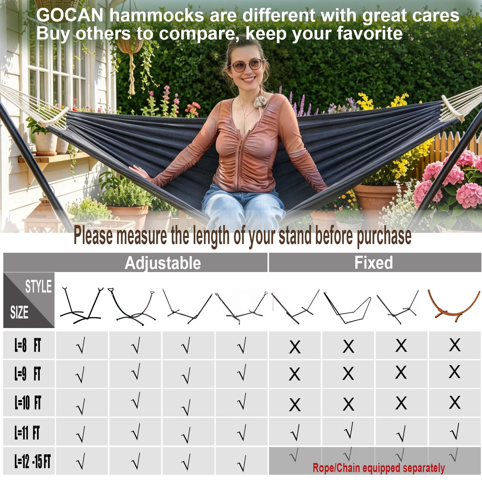 GOCAN hammock end ring and handcrafted knot close-up, reinforced strength