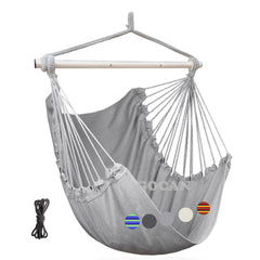 GOCAN hammock front view showing roomy grey seat and stable hang for comfort