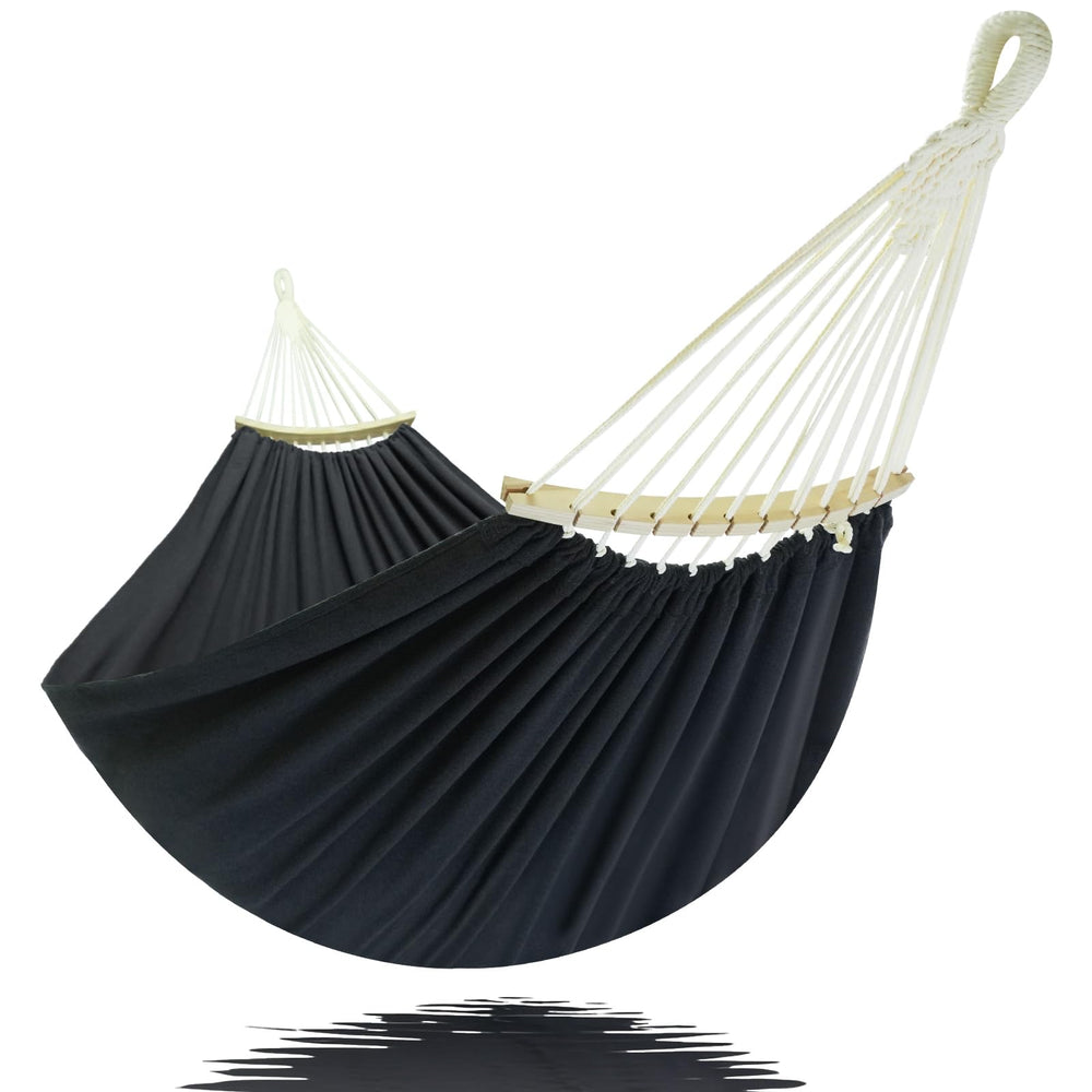 GOCAN hammock front view showing full bed and spreader bars, comfortable lounging