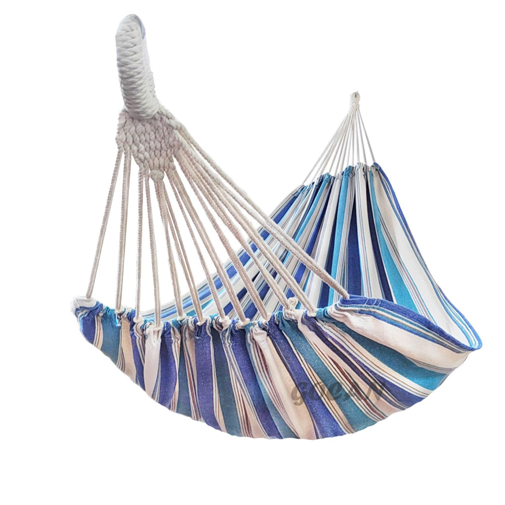 GOCAN hammock front view showing full extra-large fabric and comfortable layout