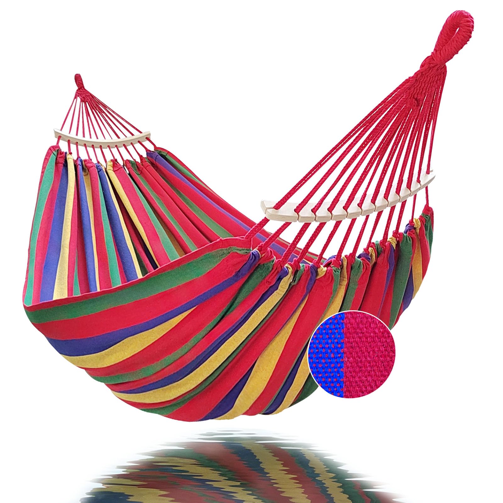 GOCAN front view of large 3XL hammock showing full bed and bars for comfortable lounging