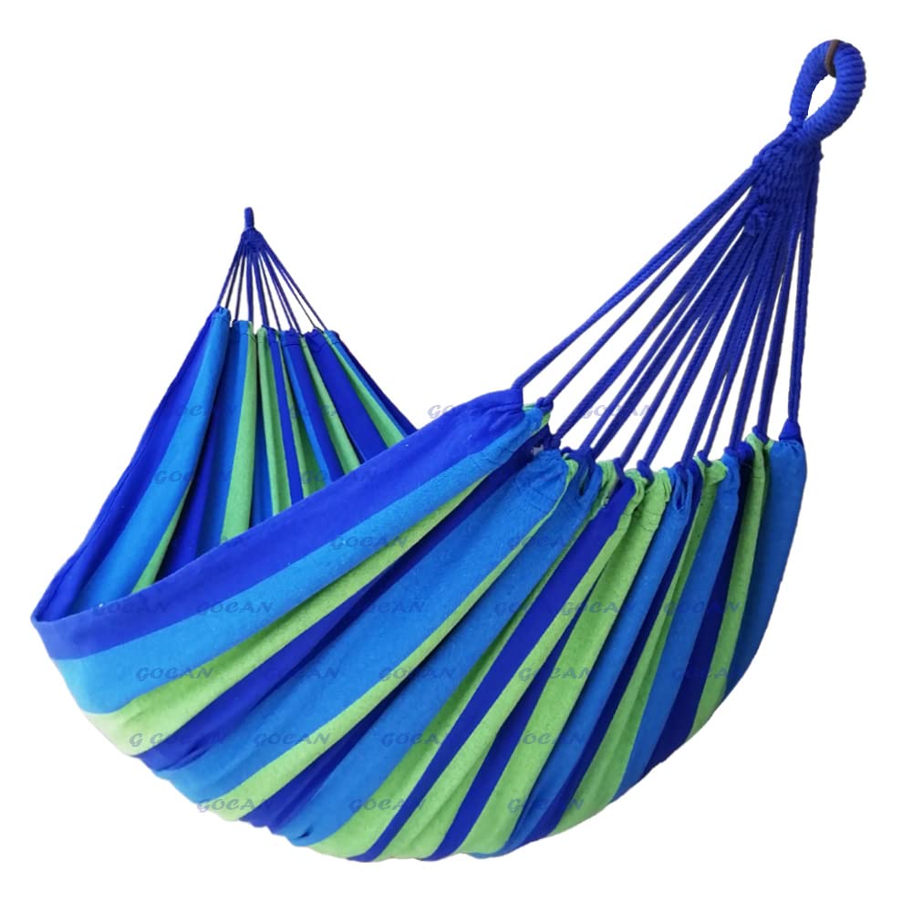 GOCAN hammock front view showing large canvas bed and inviting spread