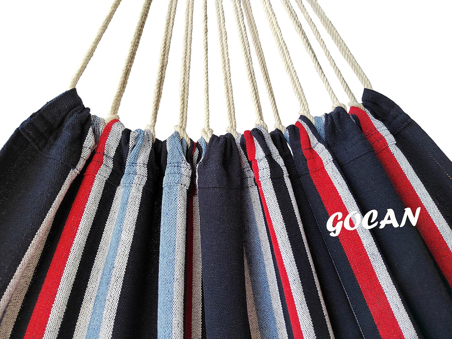 GOCAN hammock in backyard with couple relaxing to show use