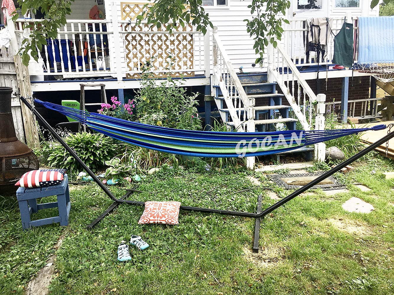 GOCAN hammock backyard lifestyle scene offering relaxed leisure benefit