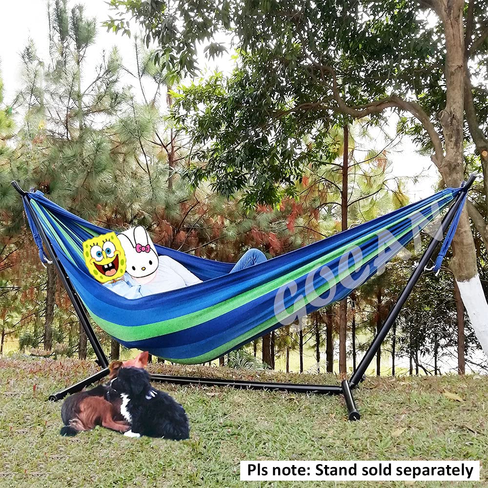 GOCAN hammock size comparison with person to show generous dimensions