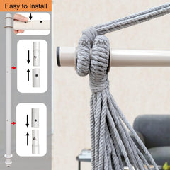 GOCAN metal spreader bar close-up showing grooves and secure rope grip benefit