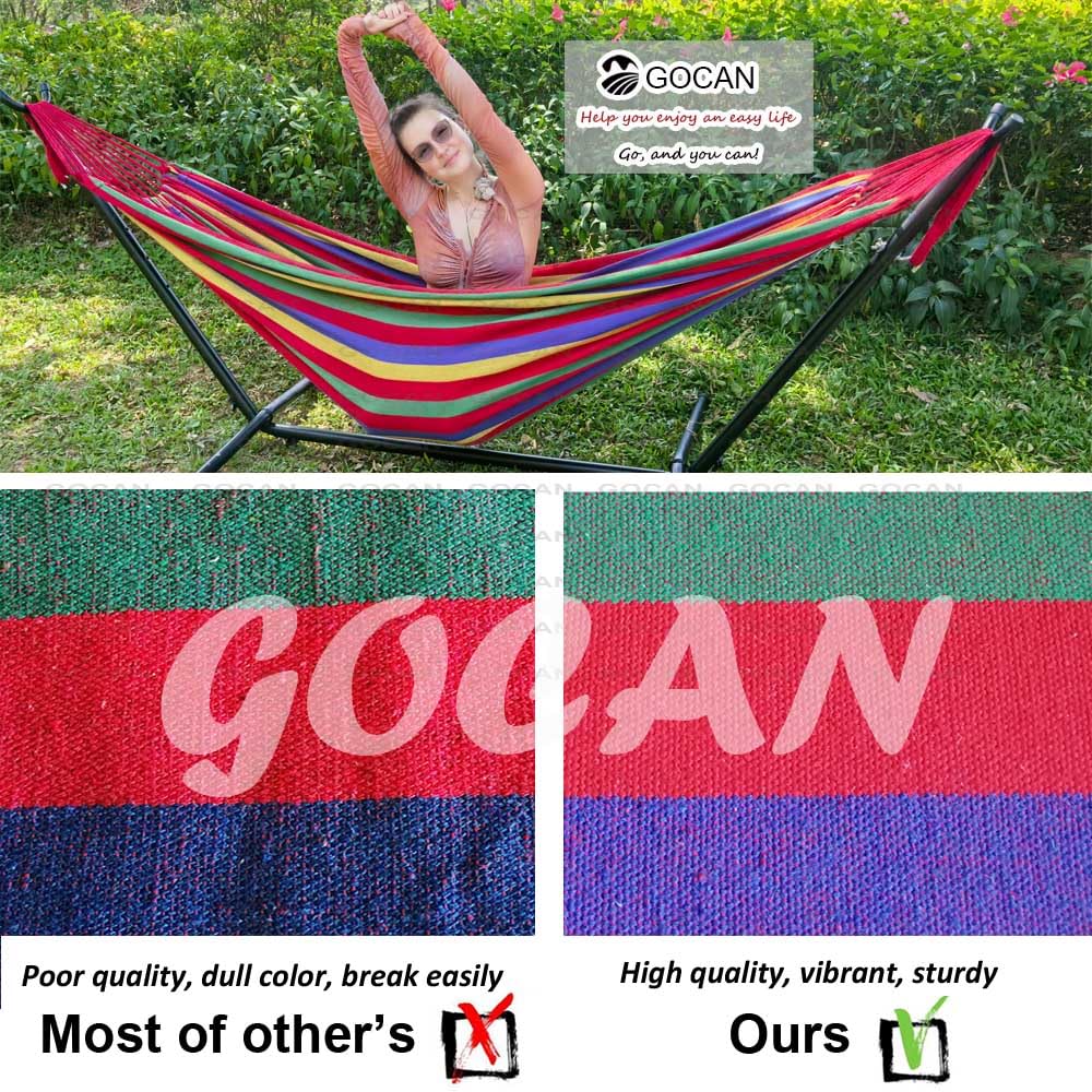 GOCAN hammock on porch lifestyle scene inviting relaxed lounging