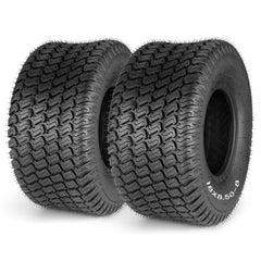 Godhop front view of 18x8.50-8 tires showing shape and tread, easy replacement benefit
