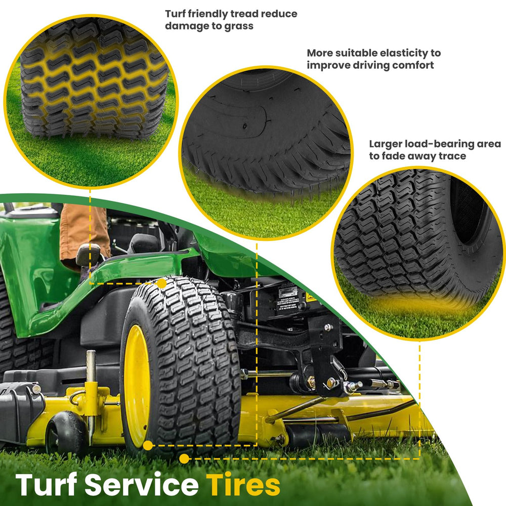 Godhop tire mounted on a zero-turn mower demonstrating improved traction and stability
