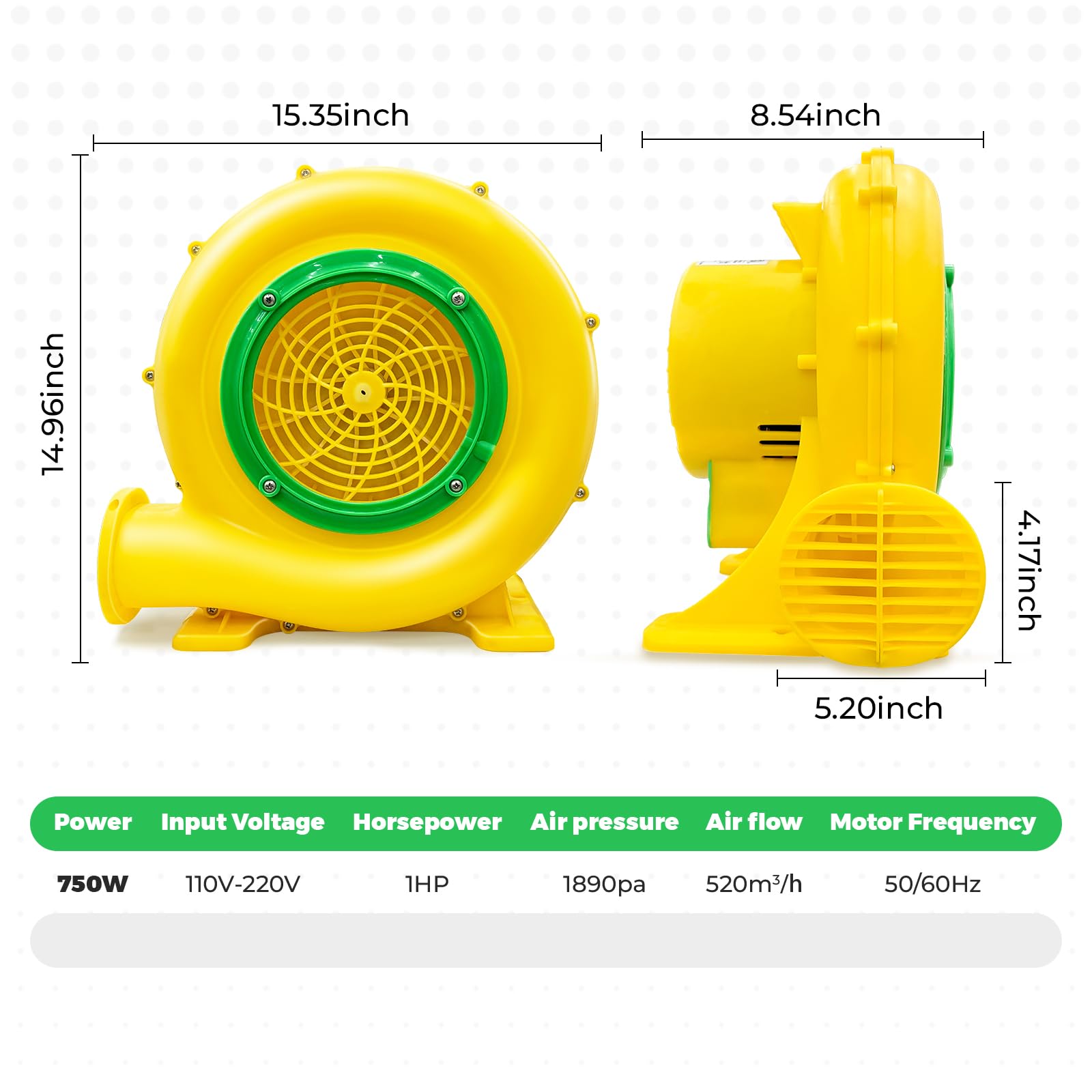 GOFAFALO installed with four stakes securing blower for steady outdoor use