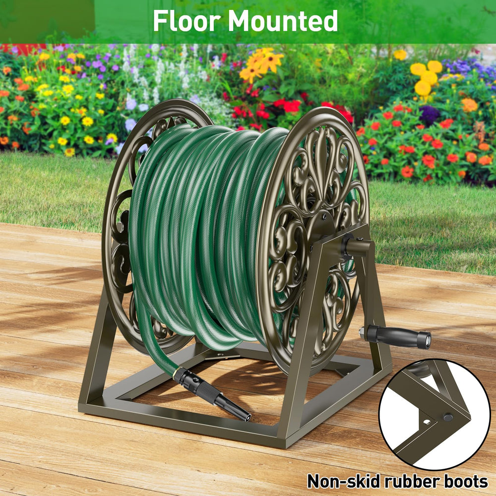 GOFORWILD floor-mounted reel with rubber boots shows stable placement benefit