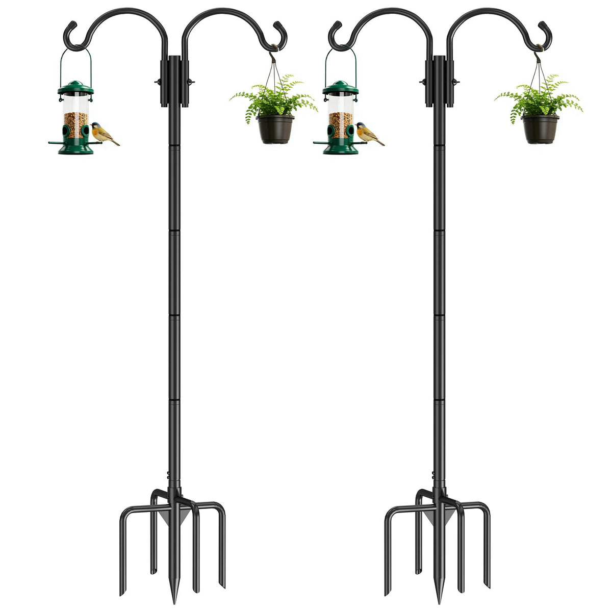 GOFORWILD front view of assembled shepherd hook showing stability and height