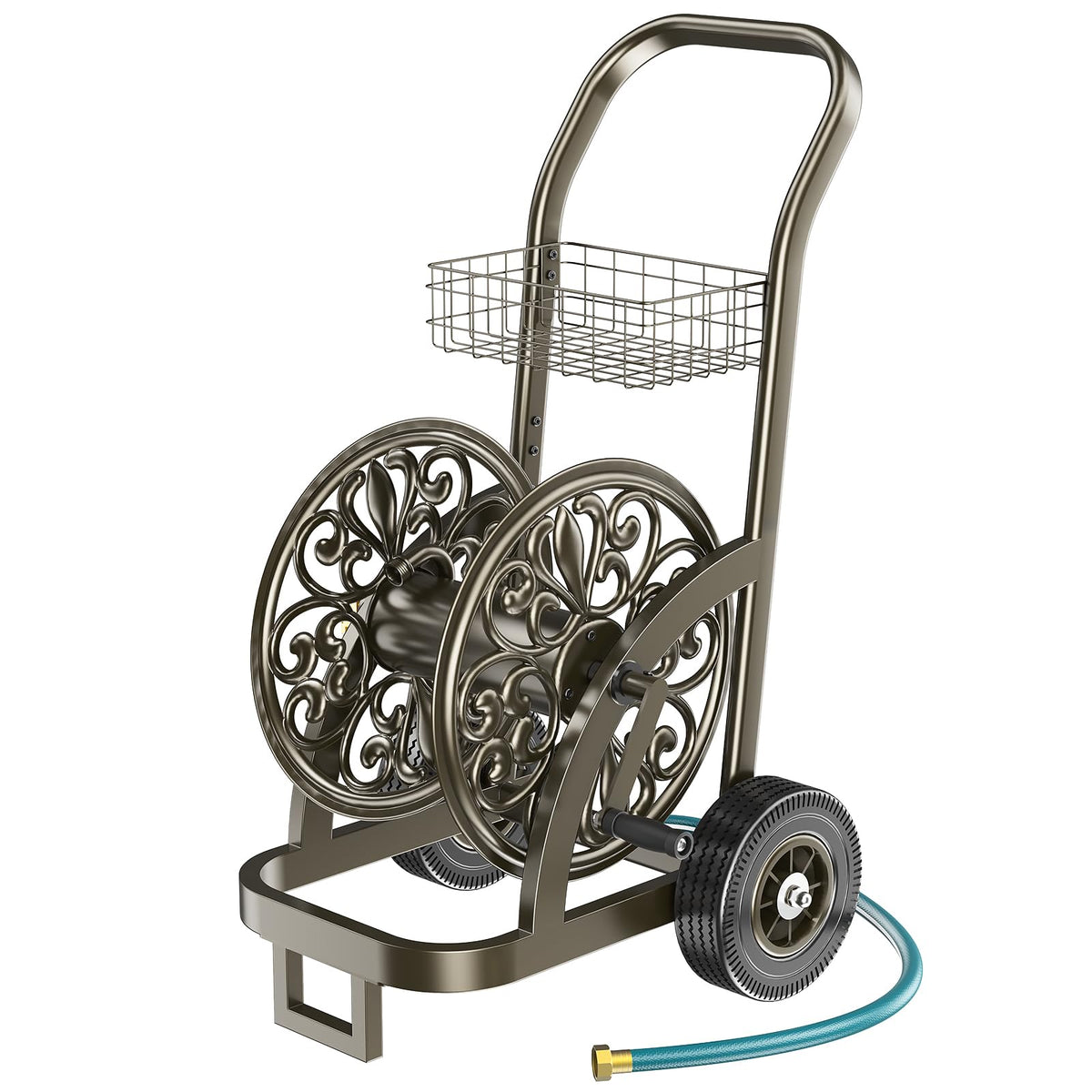 GOFORWILD front view of cart showing sturdy frame and hose capacity benefit